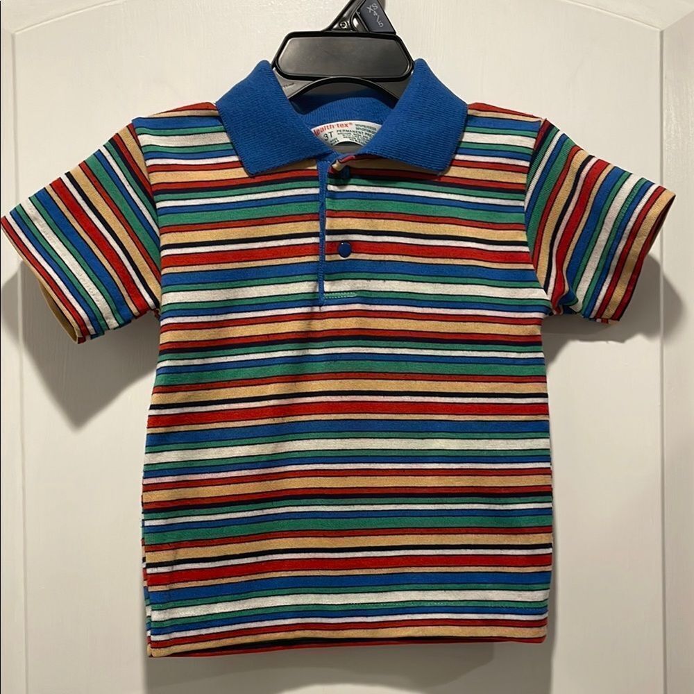 Health-Tex Colorful Striped Kids Polo Shirt size 3T